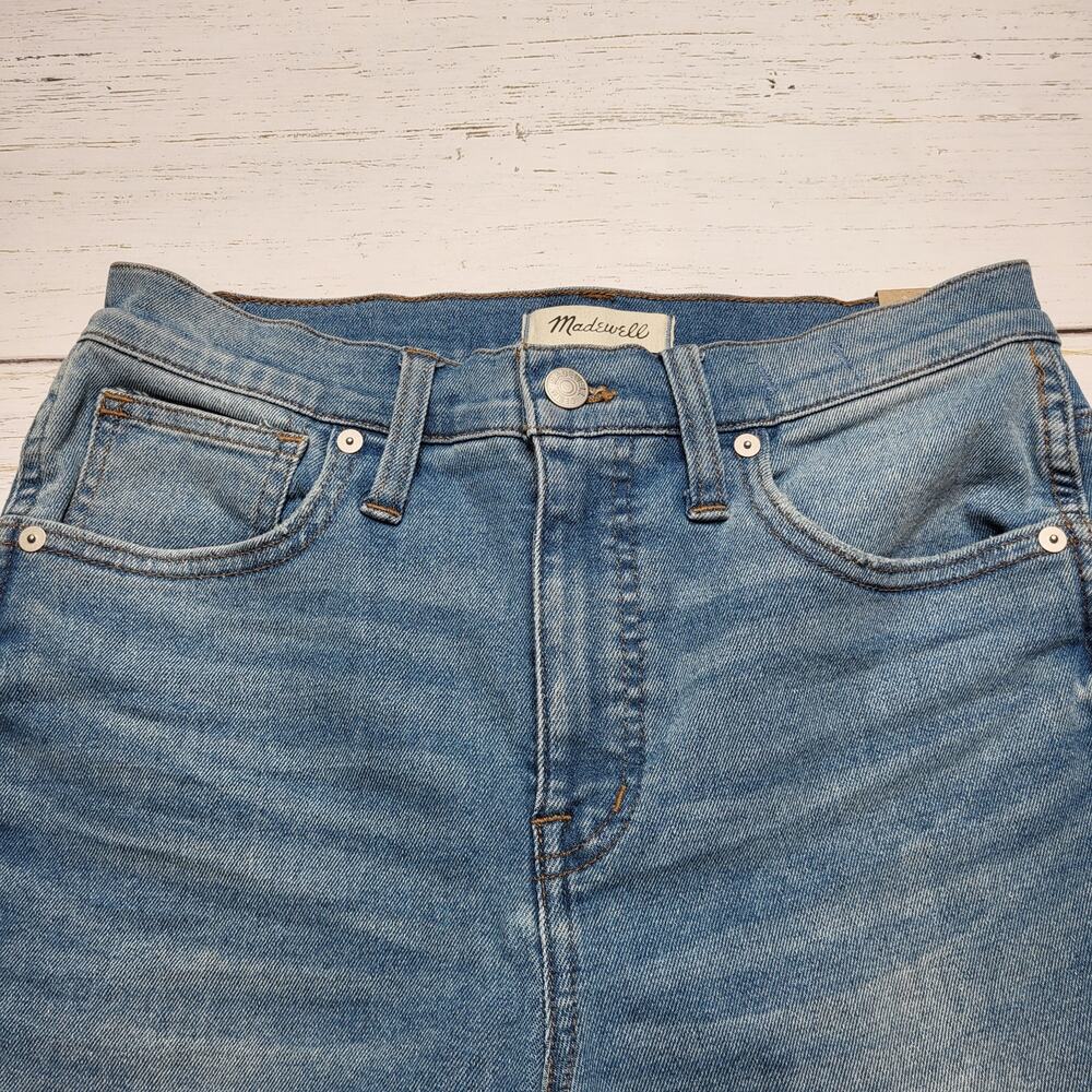 Madewell 10" High Rise Skinny Crop Jeans Distressed Hem Light Horne Wash 26 - Picture 5 of 11